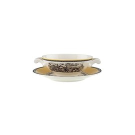 Villeroy & Boch Audun Ferme Suppen-Untertasse, 18 cm, Premium Porzellan, Weiß/Bunt