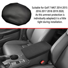 Centre Console Armrest Cover, Armrest Covers Protection Car, Centre Console Armrest Protection Armrest Covers, Centre Armrest Cover Leather, Compatible with Golf 7 MK7 2014 2015 2016 2017 2018 2019