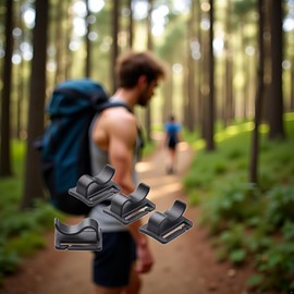 ZGLUZP 4 pcs Black Water Bladder Tube Clips,Universal for Hydration Pack Water Bladder Bag Beverage Tube Clip Outdoor Backpack Water Bladder Hose Hose Clip,Camping and Hiking Accessories