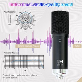 ALSO GO Podcast Equipment Bundle, Condenser Microphone Set with WXH520 Microphone and Dj20 Sound Card, Suitable for Podcasting, Live Streaming, Singing, PC, Mobile