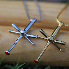 Sporting Faith Baseball Bat Cross in pure Italian Sterling Silver with FREE 24" Chain