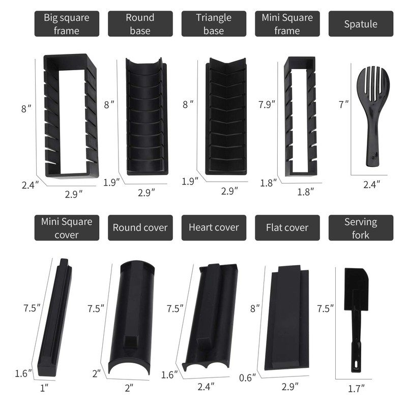 MLRYH Sushi Making Kit Sushi Maker 12 Pcs Plastic Premium