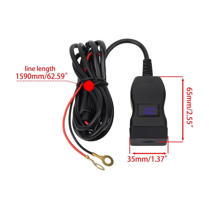 ABCERRSI Motorcycle USB Charger QC 3.0 Phone Charger Dual USB