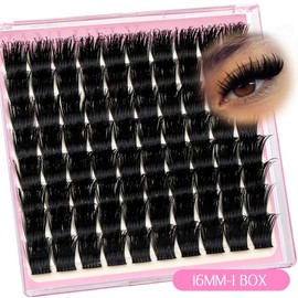 zanlufly Lash Clusters KIt D Curly Lash Extension Kit Volume Thick Eyelash Extension Kit  Individual Lashes Kit  Deals for You Days Makeup:_(Only Lash)16MM D Volume