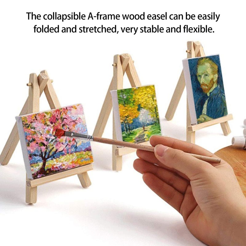 Mini Easel Stand, 2pcs Wooden Mini Easels for Display Tabletop