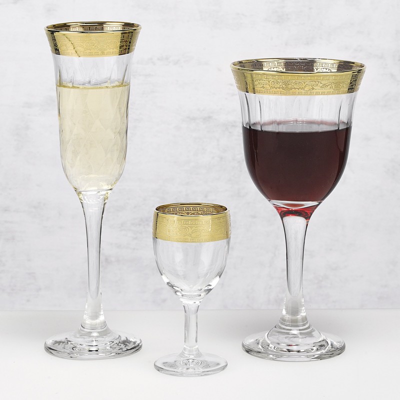 Lorren Home Trends Red Wine Set of 6 Melania Collection