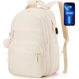 YAMTION School Backpack Girls School Bag Women with 15.6 Inch Laptop Compartment, Backpack Women for Study School University Students