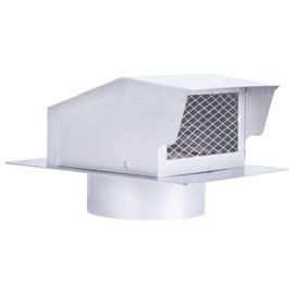 LTSEAME 6 Inch Stainless Steel Roof Vent Cap,Bathroom Exhaust Roof Vent for Dryer,Removable Roof Vent,Galvanized Steel for Ventilation System with Damper, Silver (6 in)