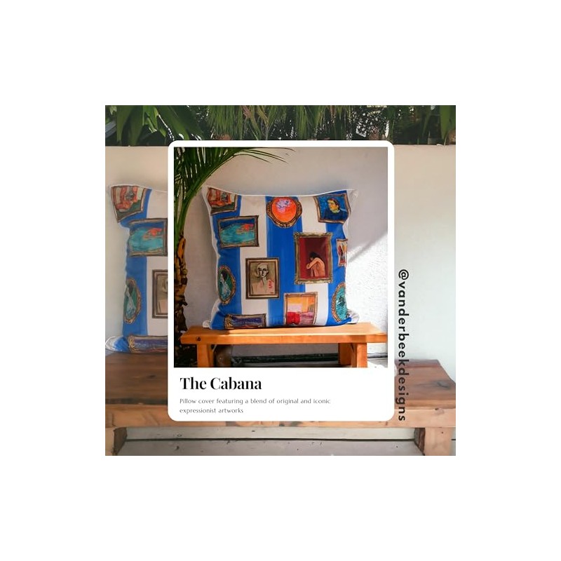Vanderbeek Art Inspired Decorative Throw Pillow Cover (The Cabana Gallery,