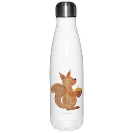 Mr. & Mrs. Panda Thermos Flask Squirrel Christmas Time - Gift, Insulated Flask, Winter, Stainless Steel, New Year, Drinking Bottle, Advent, Happy