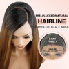 Kurope 13x4 Synthetic Lace Front Wig for Women Omber Brown