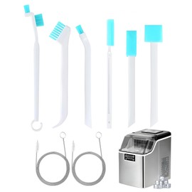 Home Store Vibe 10 PCS Ice Machine Cleaner Brush Sets - Ice Maker Cleaning Tools - 2 PCS Straw Cleaner Brush & Machine Cleaner, 8 PCS Crevice Tools, Essential Kit for Maintenance & Dry Ice Cleaning