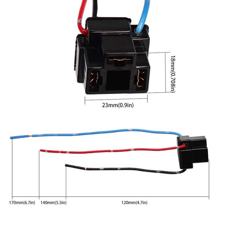 HUIQIAODS H4 Headlight Socket Lamp Connector Plug Wire Harness Adapter