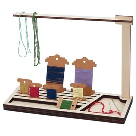 PH PandaHall Wooden Bobbin Rack for Embroidery Floss, 5 Slots Wood Floss Organizer Floss Bobbin Holder for Crafts Cross Stitching Embroidery Sewing, 29x11x21.6 cm