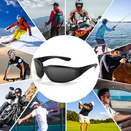 Jeemeele 2 Pair Motorcycle Riding Glasses, Lightweight Padding Goggles Motorcycle Polarized Sunglasses Sun Glasses UV Protection (Black+Yellow)