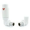 Hot Flow All-White Estuary Corner TRV Thermostatic Radiator Valve (Pair)