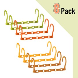 Mr. Pen- Space Saving Hangers for Clothes, 8 pcs, Autumn Colors, Plastic Multi Clothes Hangers Space Saving, 5 Slots, 360° Rotating Hooks