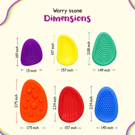 Fidget Toys, 6 Pack Soft & Textured Silicone Sensory Worry Stones for Anxiety, Sensory Toys for Kids with Autism, Gift for All.