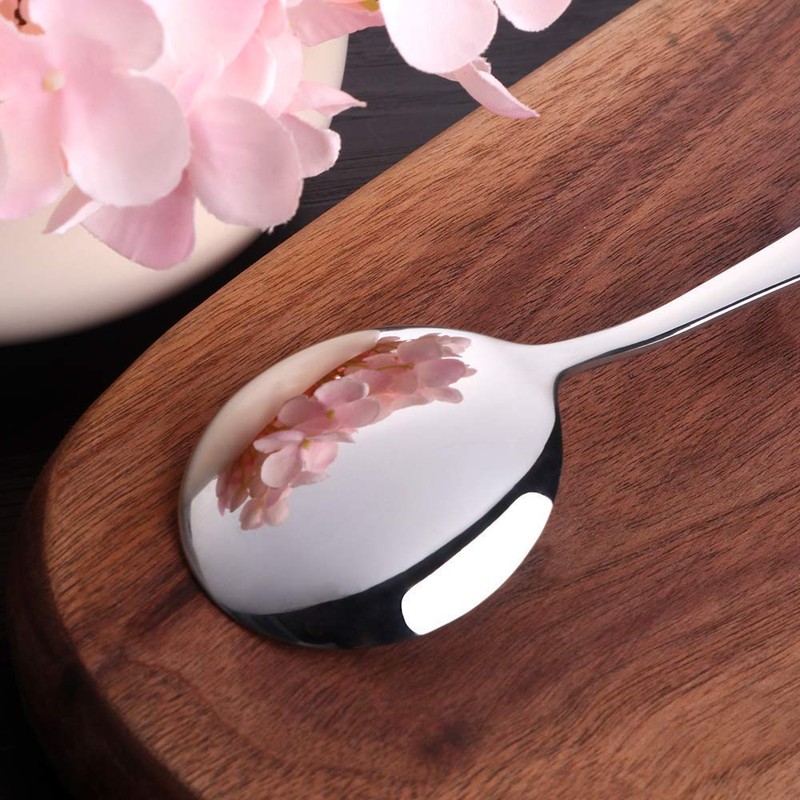 7-Inch Soup Spoons, Baikai Bouillon Spoon,18/10 Stainless Steel Finished Table