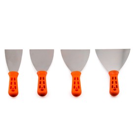 Mivos Spatula Set Made of Stainless Steel, Set of 4, Painter's Spatula Set for Wallpaper and Paint Removal, Plaster Spatula, Scraper 60 mm, 80 mm, 100 mm, 120 mm, Made in EU