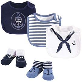 Little Treasure Unisex Baby Cotton Bib and Sock Set, Sailor, One Size