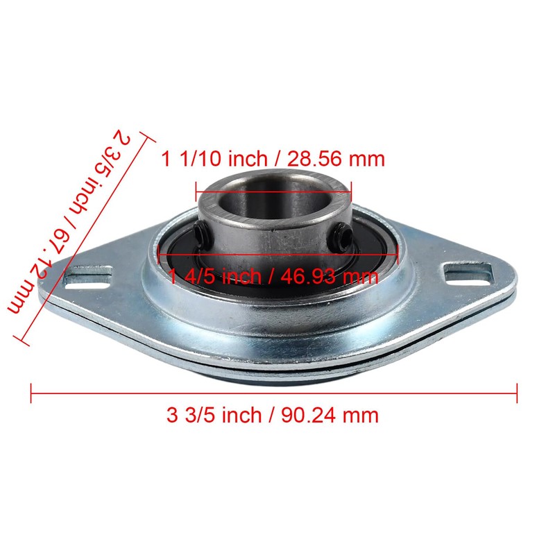 Neeseelily 3/4" Pressed Steel Flange Bearing Two Bolt Mounted SBPFL204-12