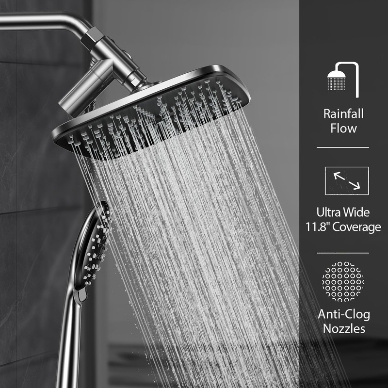Veken 11.8 Inch High Pressure Rain Shower Head -Shower Heads