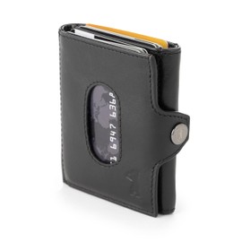 Berliner Bags Premium Hamburg Mini Wallet Leather Wallet with TÜV-Tested RFID Protection for Men - Black, black, Premium