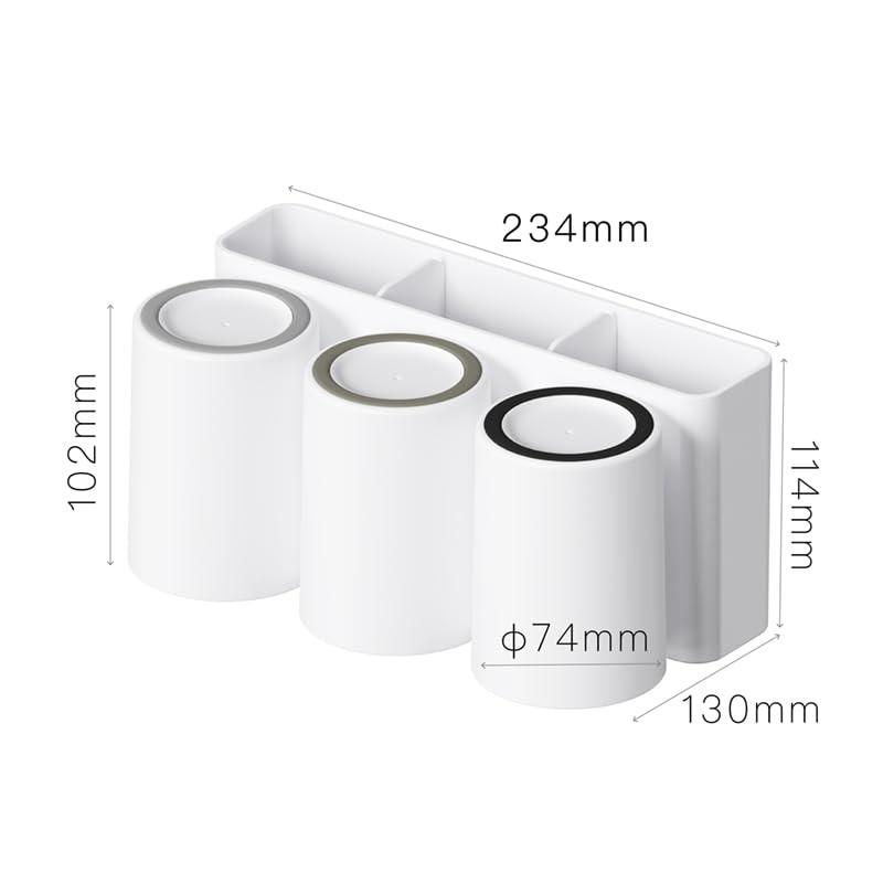 FLAUVEL Wall-Mounted Toothbrush and Toothpaste Holder - Self-Draining Design, Easy