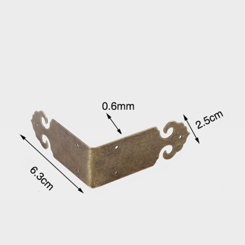 2Pcs Brass Corner Protectors Right Angle Brackets 90 Degree Corner