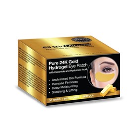 BioMiracle Pure 24K Gold Hydrogel Eye Mask Patch, Under Eye Treatment, Luxury Advanced Bio Formula for Firmness, Moisture, Soothing & Lifting (60 Pieces)