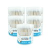 Easy & One-Touch Premium Wooden Cotton Swabs, Sterile & Baby-Safe (200 Pcs x 5 Cylinders) Cylindrical Cotton Swabs