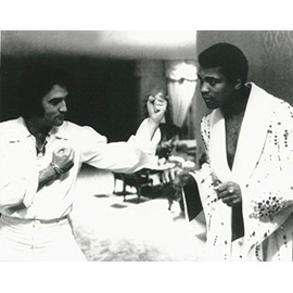 Box The King & The Greatest Elvis Presley and Muhammad Ali - 11"x14" Photo, Mounted in 16"x20" Double Matt and Framed with Plexi Glass