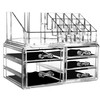 Cq acrylic 2 Pack Clear Makeup Storage Organizer,Stackable 5 Drawers
