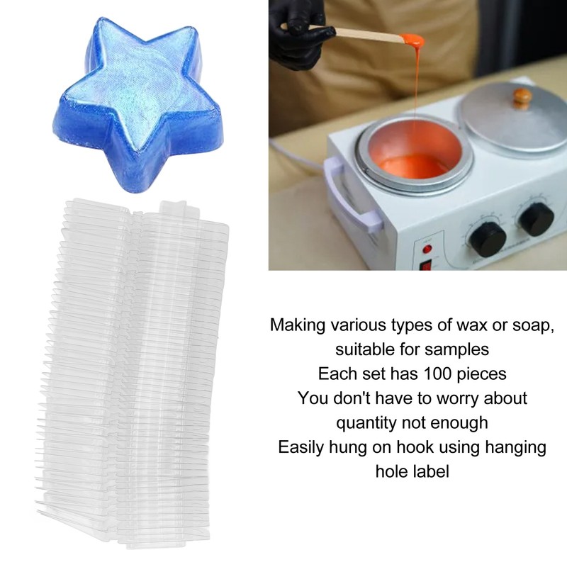 100 Packs Wax Melt Clamshell Molds Containers Clear Empty Plastic