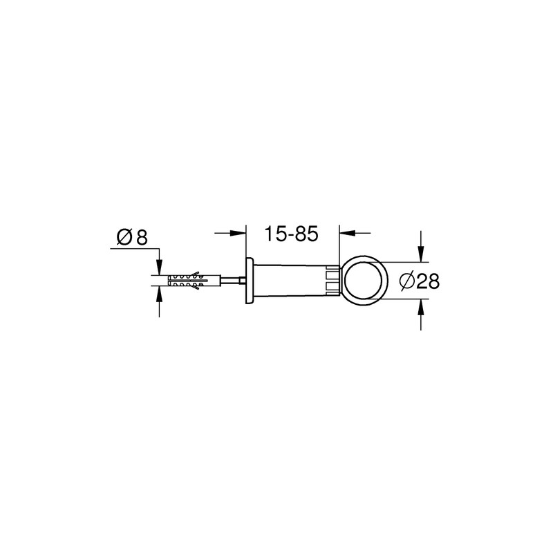Grohe 37132000 Flushing Pipe Clip for Pipes with Diameter 28