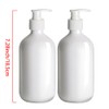 2Pcs 16.9oz 500ml White Plastic Pump Bottle Dispenser, Refillable Empty