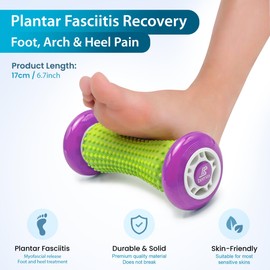 Beenax Foot Massage Roller and Hard Spiky Ball Set - Plantar Fasciitis Recovery, Muscle Roller Stick, Fascia, Feet, Trigger Point, Exercise - Relieve Stress and Relax Tight Muscles