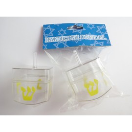 Set of 6 Jumbo Fillable Clear Dreidel Toys