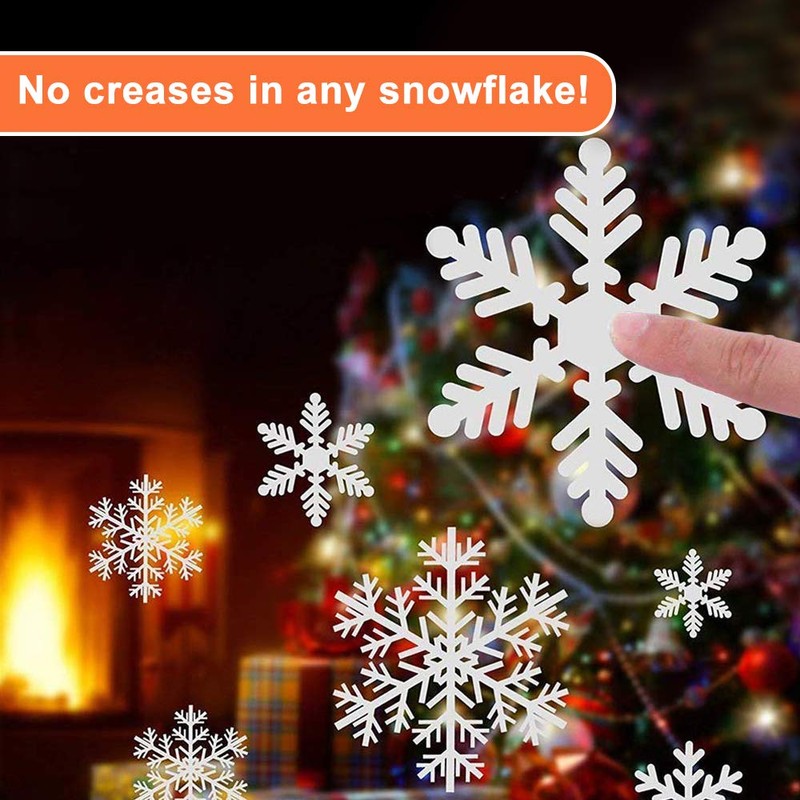 NOCHME Snowflake Window Stickers, 108 PCS Static Snow Flakes Window