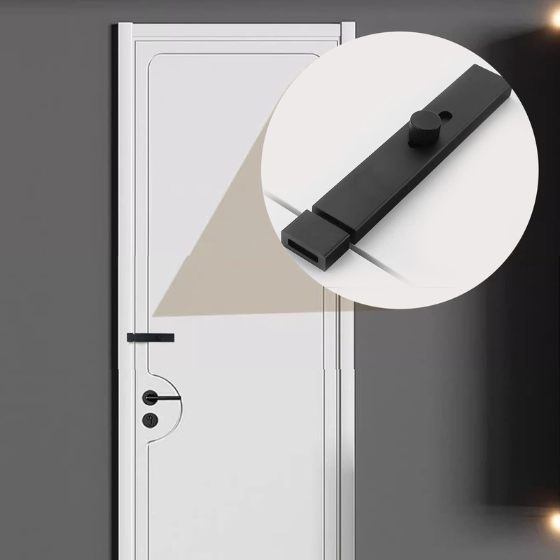 Black Slide Barrel Door Bolt Lock with Screws for Bathroom,