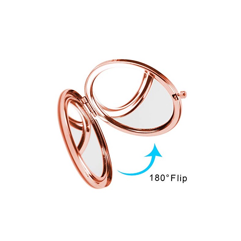Dynippy Compact Mirror Rose Gold Makeup Mirror Folding Mini Pocket