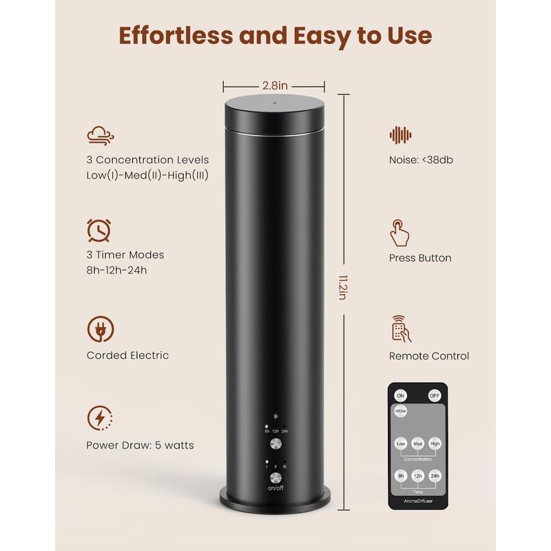 WEKELL Waterless Essential Oil Diffuser for Large Room, 1000 Sq