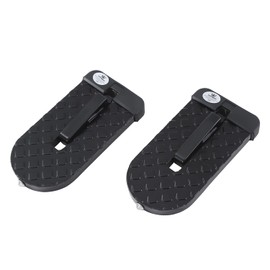 TOPWAY Car Doorstep Foot Folding Pedal 2Pcs, Max Loading Capacity 100kg, Multi-Functional Foldable Car Door Step Foot Pegs Latch Hook with Safety Hammer Function 451650