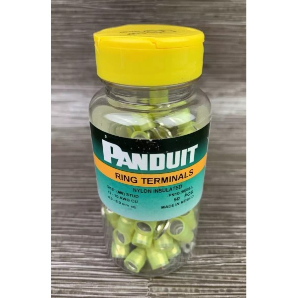 Panduit Ring Terminals Nylon Insulated PN10-56RX-L 5/16" 12-10 AWG 50