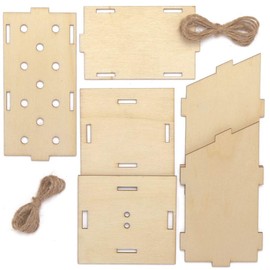 Baker Ross AT884 Wooden Ladybird House Kits - Pack of 2, For Kids Arts and Crafts Projects, Green