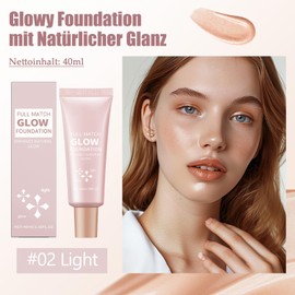 Glow Foundation, Shimmer Grundierung mit Natürlicher Glanz für Gesicht & Körper, Wasserfest & Langanhaltend Concealer Abdeckung Makellose, Feuchtigkeitsspendende Flüssige Make up Cream für Ganzen Tag