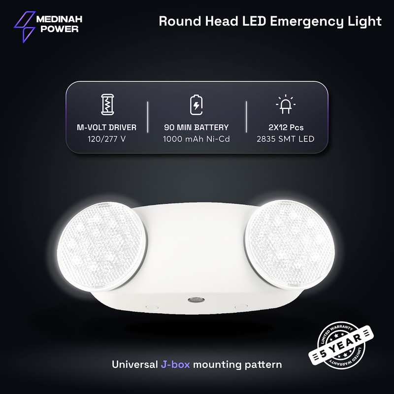 Medinah Power DH-EL-RD Led Emergency Light Emergency Light White