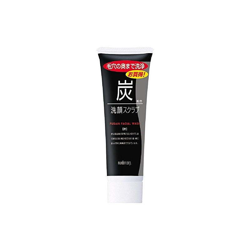 Mandom Charcoal Facial Cleansing Scrub, 3.5 oz (100 g)