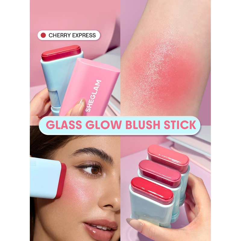 SHEGLAM Glass Glow Blush Stick Cream for Cheek and Lip,
